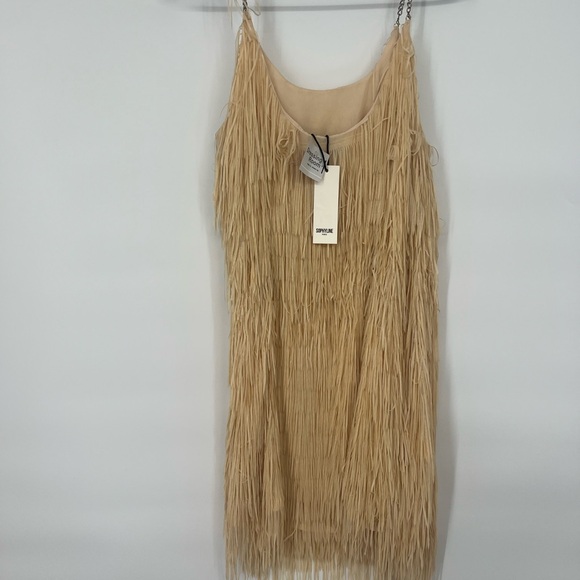 sophyline paris Beige Fringe Mini Dress NWT size S - Picture 4 of 4